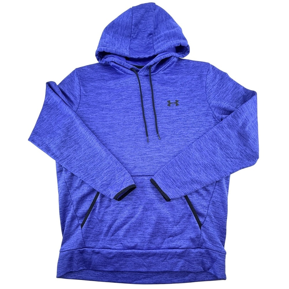 Under‎ Armour ColdGear Hoodie Mens Medium Blue Pullover Athletic Fleece Loose